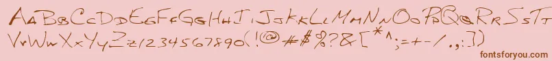 Lehn156 Font – Brown Fonts on Pink Background