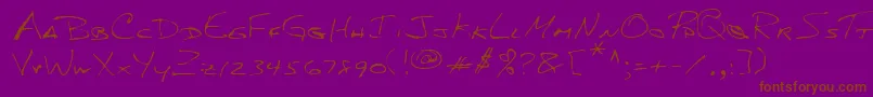 Lehn156 Font – Brown Fonts on Purple Background