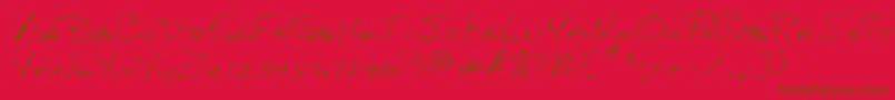Lehn156 Font – Brown Fonts on Red Background
