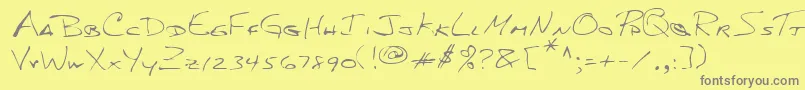 Lehn156 Font – Gray Fonts on Yellow Background