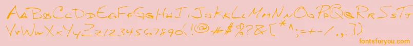 Lehn156 Font – Orange Fonts on Pink Background