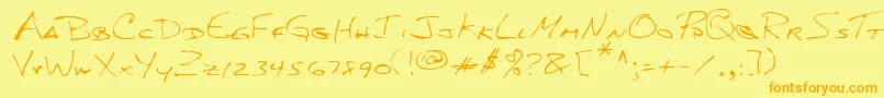 Lehn156 Font – Orange Fonts on Yellow Background