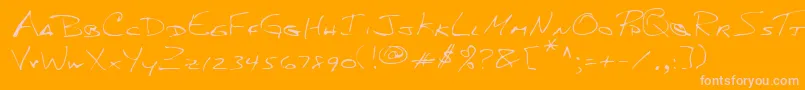 Lehn156 Font – Pink Fonts on Orange Background