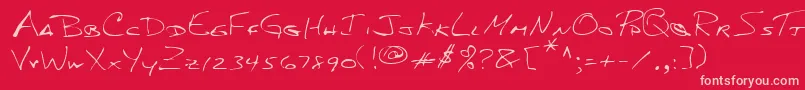 Lehn156 Font – Pink Fonts on Red Background