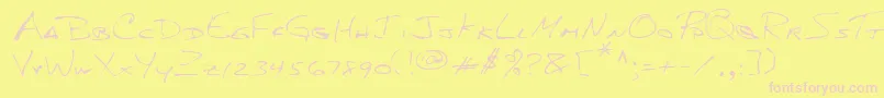 Lehn156 Font – Pink Fonts on Yellow Background