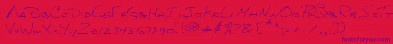 Lehn156 Font – Purple Fonts on Red Background