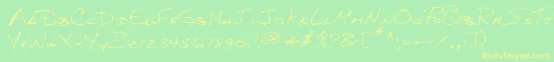 Lehn156 Font – Yellow Fonts on Green Background