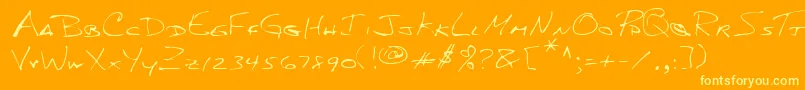 Lehn156 Font – Yellow Fonts on Orange Background