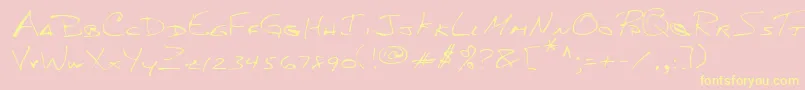 Lehn156 Font – Yellow Fonts on Pink Background