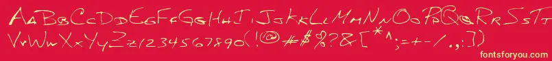 Lehn156 Font – Yellow Fonts on Red Background