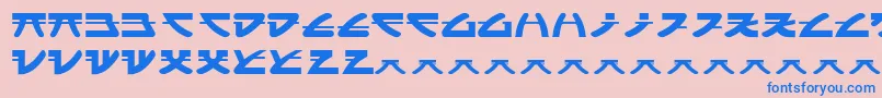 ItsukushimaKatana Font – Blue Fonts on Pink Background