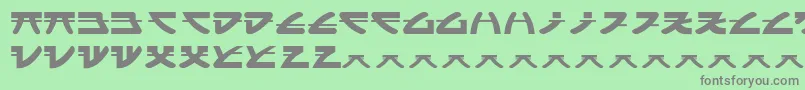 フォントItsukushimaKatana – 緑の背景に灰色の文字