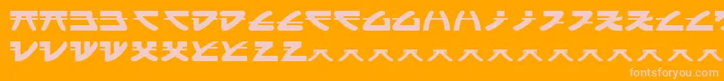 ItsukushimaKatana Font – Pink Fonts on Orange Background