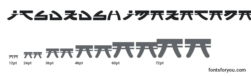 ItsukushimaKatana-fontin koot