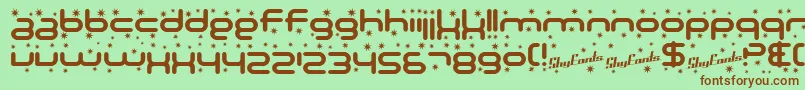 SfTechnodelightBold Font – Brown Fonts on Green Background