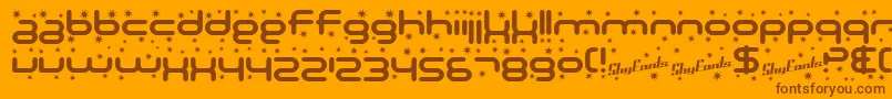 フォントSfTechnodelightBold – オレンジの背景に茶色のフォント