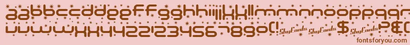SfTechnodelightBold-fontti – ruskeat fontit vaaleanpunaisella taustalla