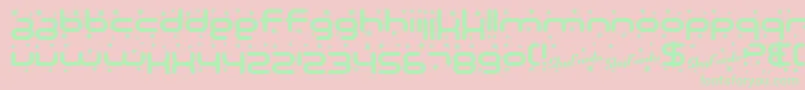 SfTechnodelightBold Font – Green Fonts on Pink Background