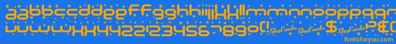 SfTechnodelightBold Font – Orange Fonts on Blue Background