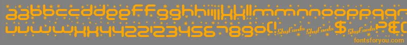 SfTechnodelightBold-fontti – oranssit fontit harmaalla taustalla