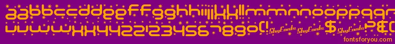 SfTechnodelightBold Font – Orange Fonts on Purple Background
