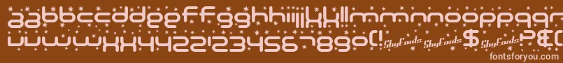 SfTechnodelightBold Font – Pink Fonts on Brown Background