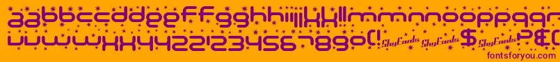 SfTechnodelightBold Font – Purple Fonts on Orange Background