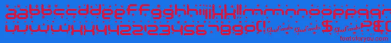 SfTechnodelightBold Font – Red Fonts on Blue Background