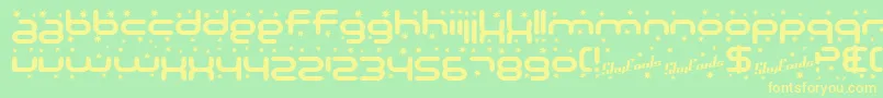 SfTechnodelightBold Font – Yellow Fonts on Green Background