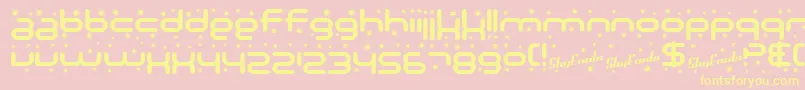 SfTechnodelightBold Font – Yellow Fonts on Pink Background