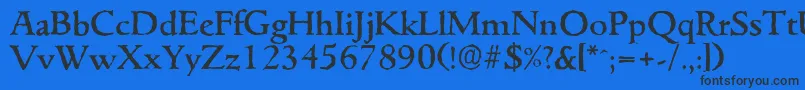 フォントGouditaantiqueMediumRegular – 黒い文字の青い背景