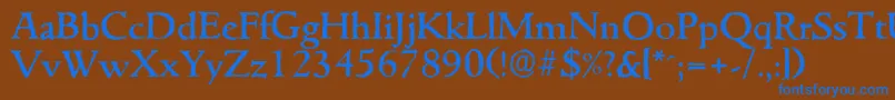GouditaantiqueMediumRegular Font – Blue Fonts on Brown Background