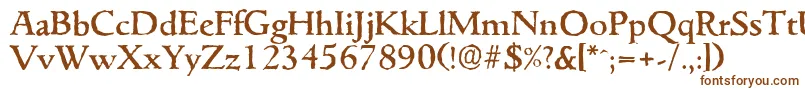 GouditaantiqueMediumRegular-fontti – ruskeat fontit valkoisella taustalla