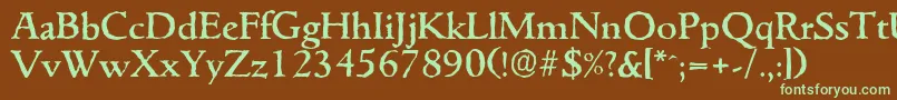 GouditaantiqueMediumRegular-fontti – vihreät fontit ruskealla taustalla