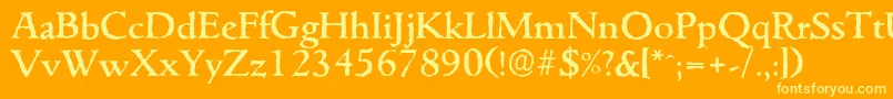 GouditaantiqueMediumRegular-Schriftart – Gelbe Schriften auf orangefarbenem Hintergrund