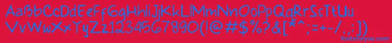 KleponScone Font – Blue Fonts on Red Background