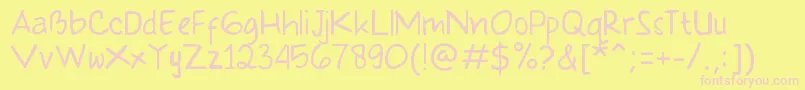 KleponScone-fontti – vaaleanpunaiset fontit keltaisella taustalla