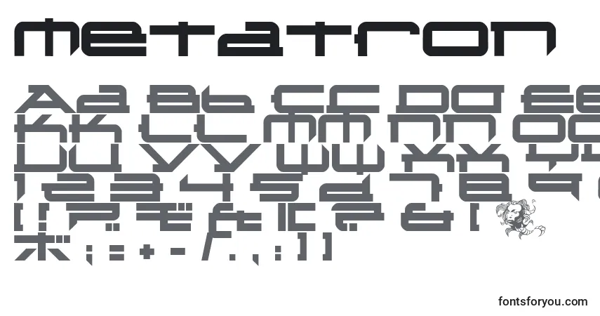 Schriftart Metatron – Alphabet, Zahlen, spezielle Symbole