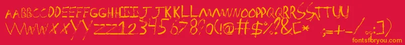 フォントSpackler – 赤い背景にオレンジの文字