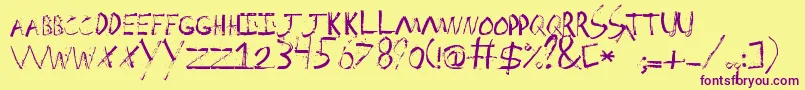 Spackler-fontti – violetit fontit keltaisella taustalla