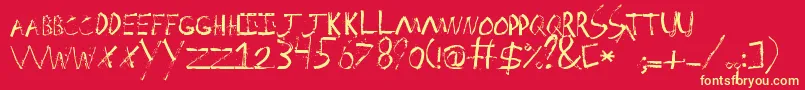 Spackler-fontti – keltaiset fontit punaisella taustalla