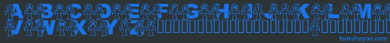 LmsEverlasting-fontti – siniset fontit mustalla taustalla