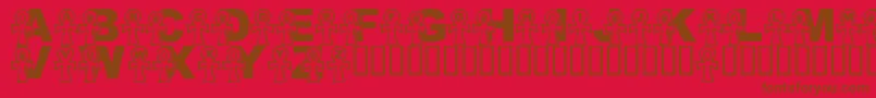 Fonte LmsEverlasting – fontes marrons em um fundo vermelho