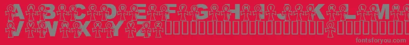 フォントLmsEverlasting – 赤い背景に灰色の文字