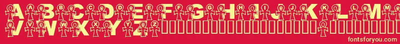 フォントLmsEverlasting – 黄色の文字、赤い背景