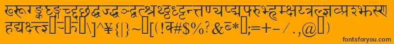 Devanagaridelhissk Font – Black Fonts on Orange Background