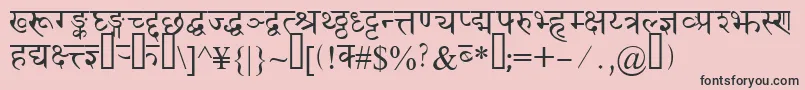 フォントDevanagaridelhissk – ピンクの背景に黒い文字