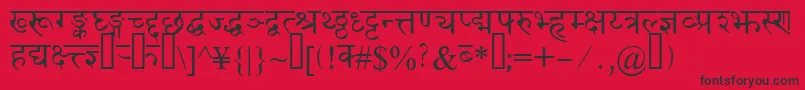 Devanagaridelhissk Font – Black Fonts on Red Background