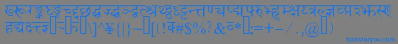 Fonte Devanagaridelhissk – fontes azuis em um fundo cinza