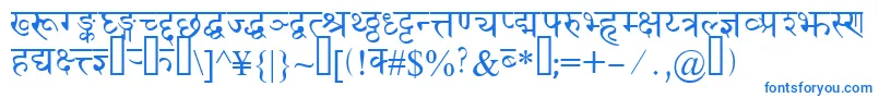 フォントDevanagaridelhissk – 白い背景に青い文字